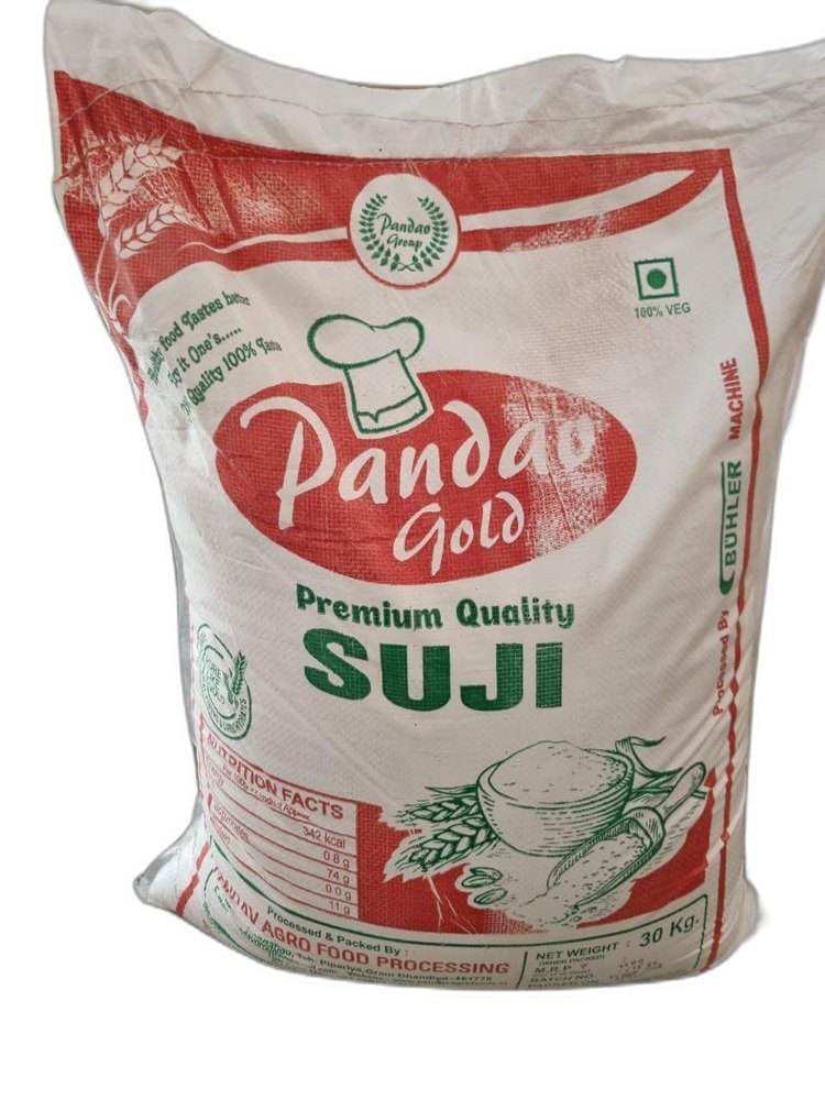 Indian Wheat 30 Kg Pandav Gold Suji, Packaging Type: Bag