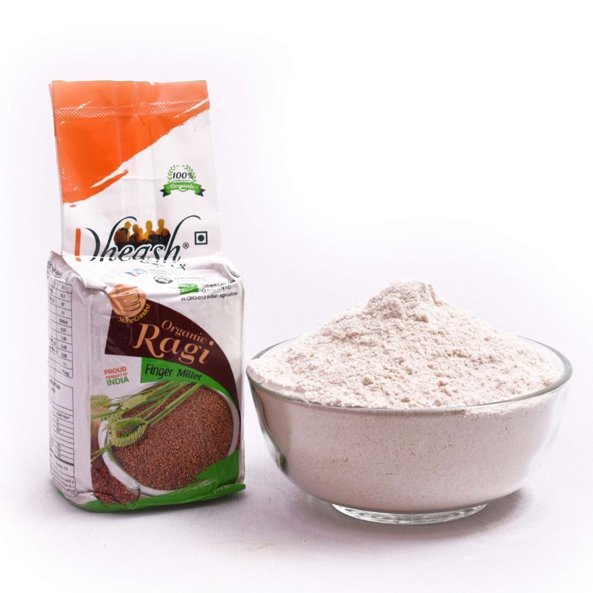 Dheash Indian Organic Ragi Flour, 500gms, Packaging Type: Bio-Degradeable Vaccum Pack