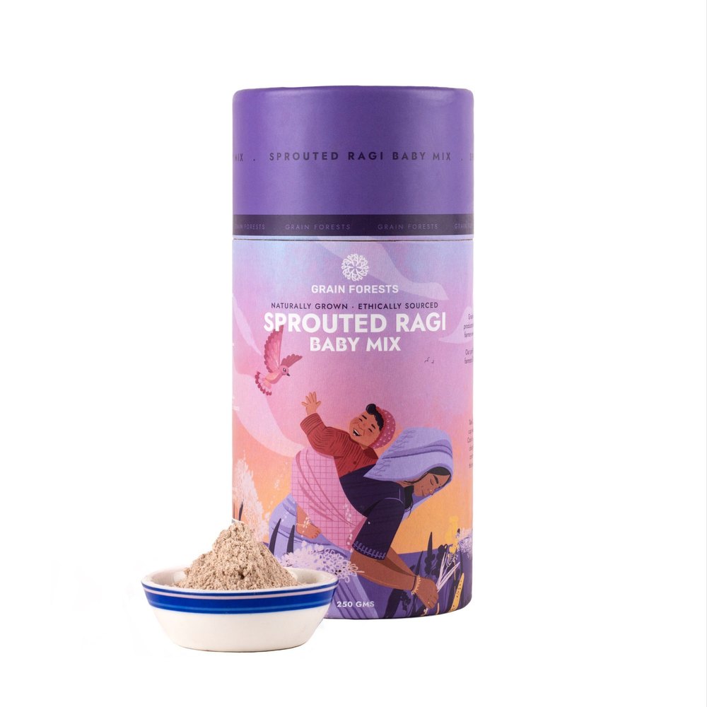 Indian Vegetarian Grain Forests Organic Sprouted Ragi Mix, Packaging Type: Tub, Capacity: 250 Gm