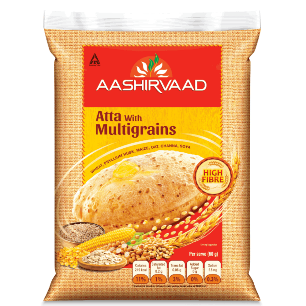Aashirvaad Atta Multigrains, Packaging Size: 5 kg, Packaging Type: Plastic Bag