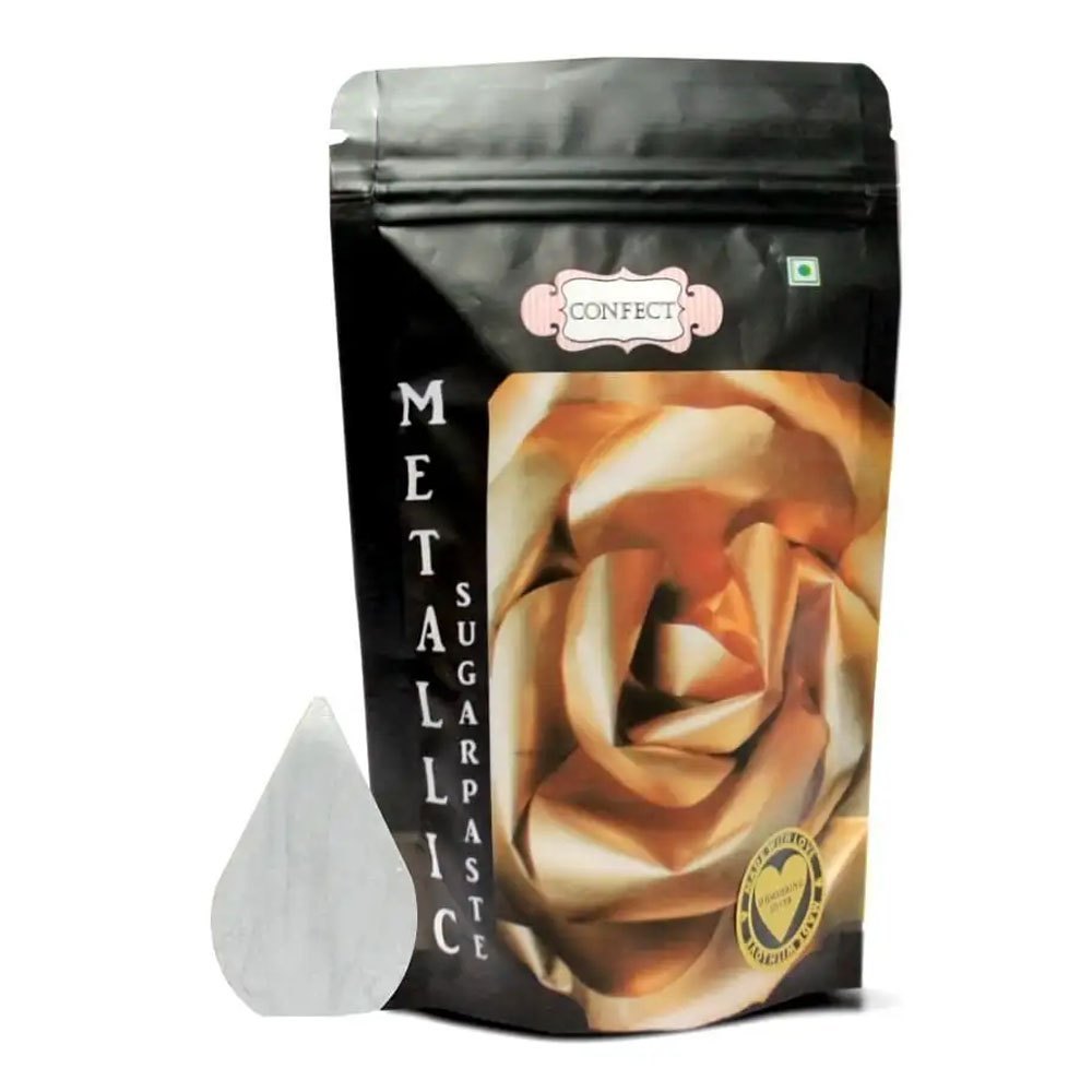 G. Patisserie Sweet 250 Gms Confect Shimmering Silver Sugar Paste, For Bakery, Powder