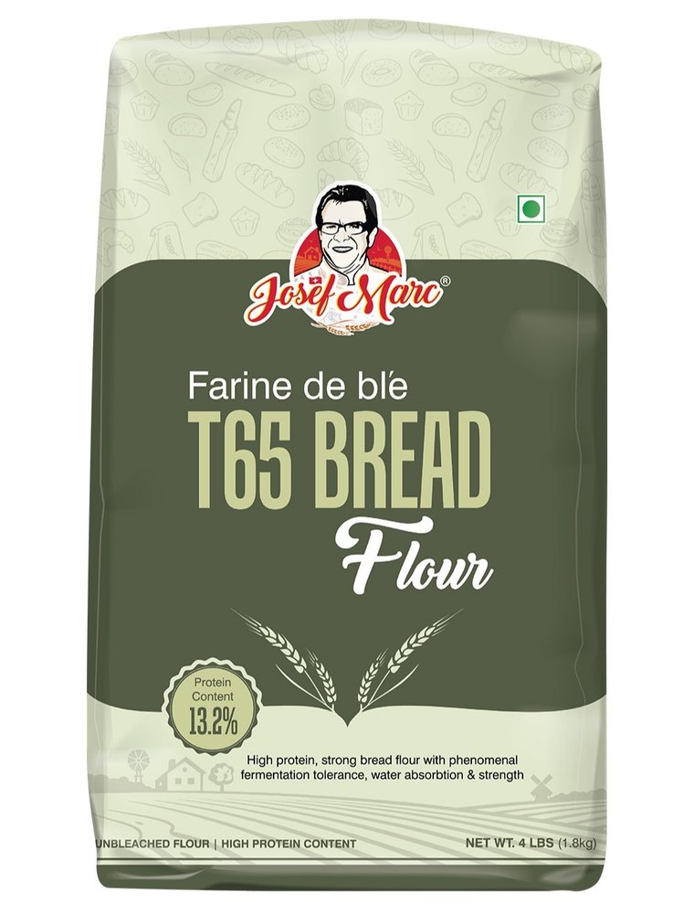 Vegetarian Josef Marc T65 Stromg Bread Flour 4lbs(1.8kg), Packaging Type: Packet