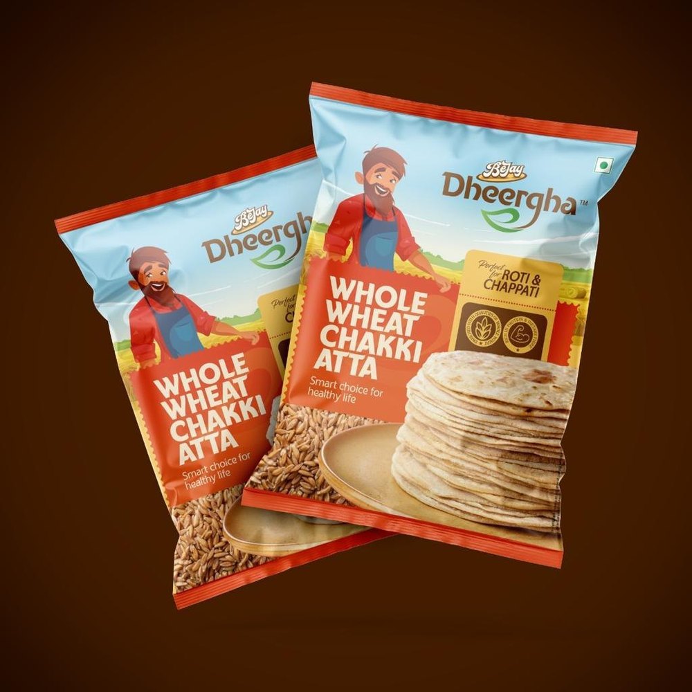 Beejay Dheergha Whole Wheat Chakki Atta, Packaging Type: Packet, 12months