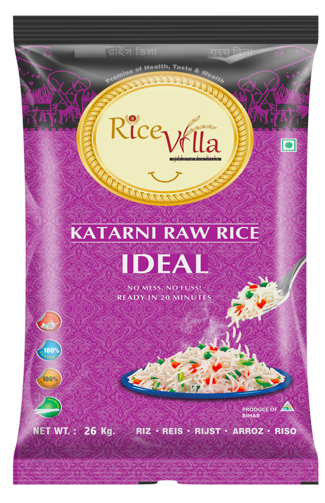 RICE VILLA IDEAL KATRANI RAW RICE 26KG, Packaging Type: PP Bag