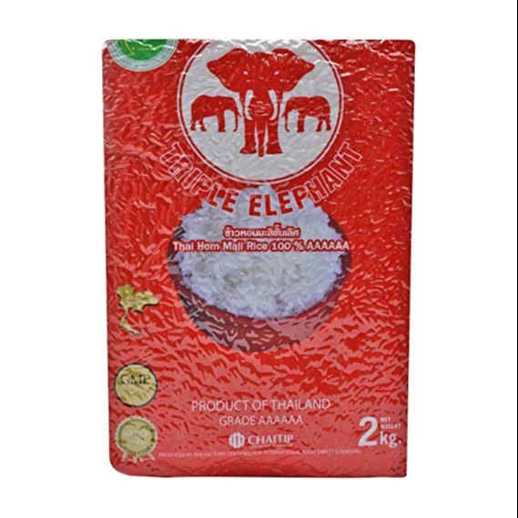 TRIPPLE ELEPHANT JASMINE RICE, Packaging Type: Plastic Bag, 2 kg