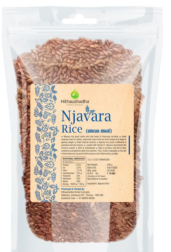 Hithaushadha Njavara Rice, Packaging Type: Packet, Packaging Size: 500gm
