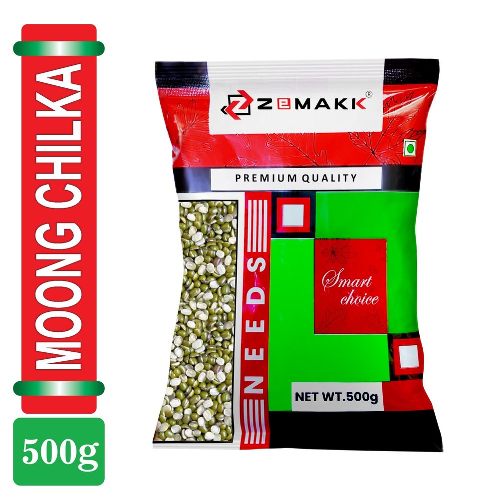 Green 500g Zemakk Moong Dal Chilka, Pan India, High in Protein
