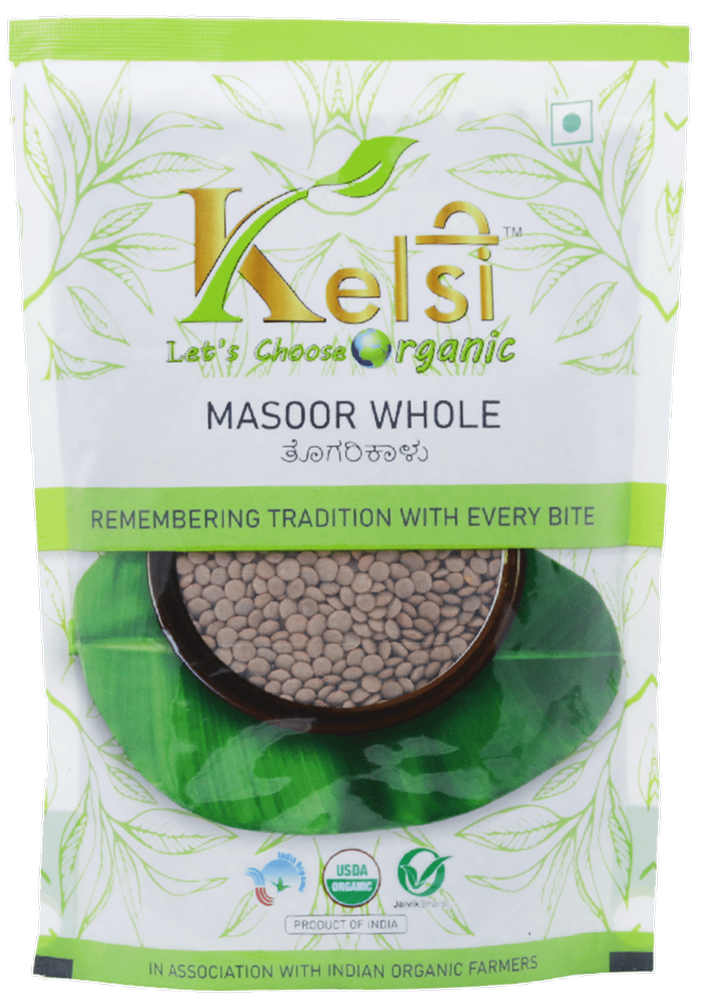 Kelsi Organic Sabut Masoor Dal, High in Protein, Packaging Size: 500 g