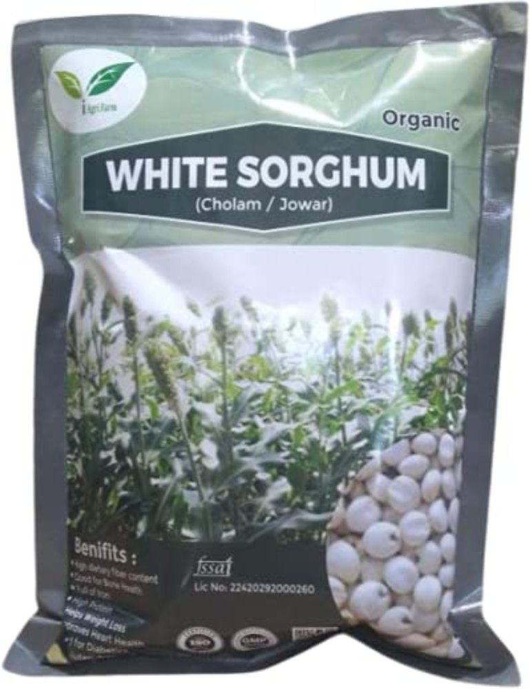 Organic White Sorghum/White Cholam/Jowar/Jonna/Jola