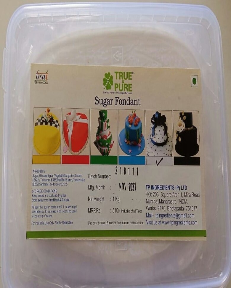 20 Kg Sugar Fondant, Speciality: Good Elasticity And Strength, 1 Kg Block And 250 Gm Block