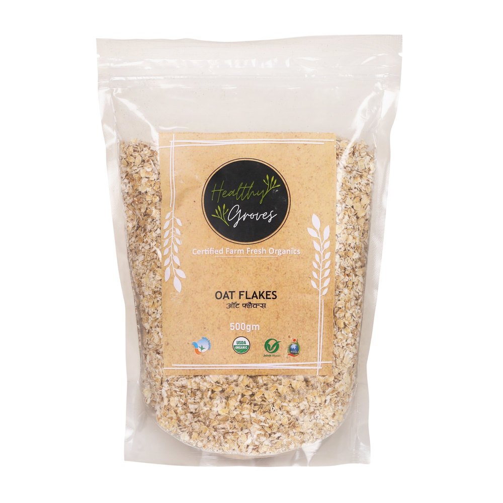 Healthy Groves Natural Organic Oat Flakes, High in Protein