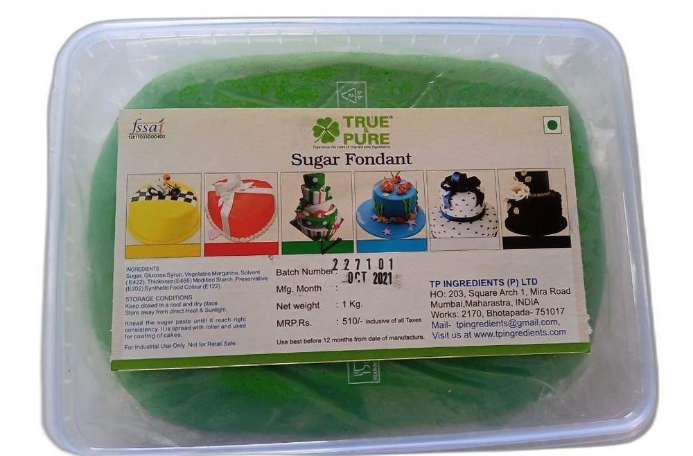 True & Pure 1 Kg Green Fondant, Gel, Packaging Size: 20 Kg