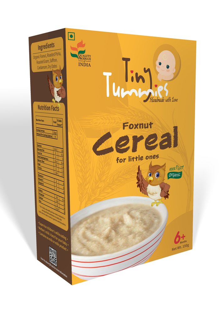 Indian Vegetarian Tiny Tummies Organic FoxNut Baby Cereal, 10155CM