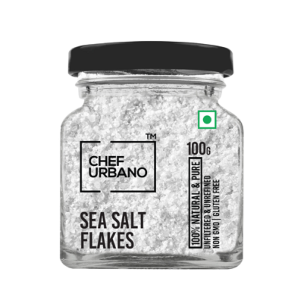 Pure White Powder Chef Urbano Sea Salt Flakes 100g, Packaging Type: Jar, Grade: A Grade