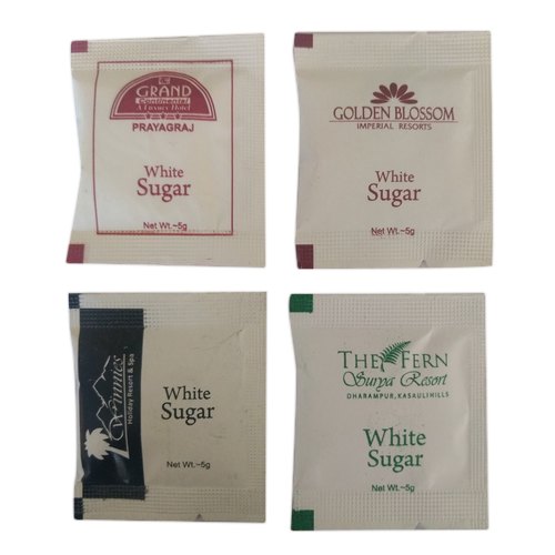 Rectangular Printed Sugar Sachets, For Hotels Resorts, Restaurants, Size: 5 Gm