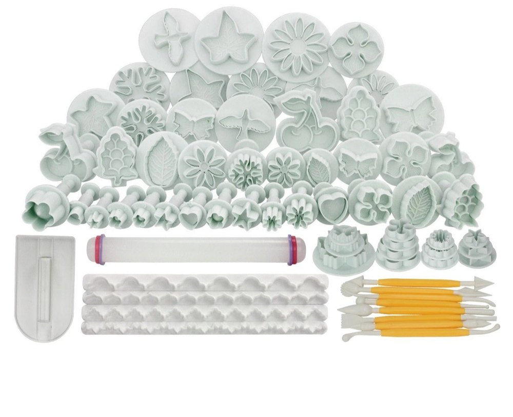 Non-Brand White 68 Pieces Fondant Set, For Bakery