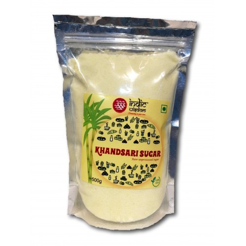 Indic wisdom 1Kg Khandsari Unprocessed Sugar, Powder, Packaging Size: 500g