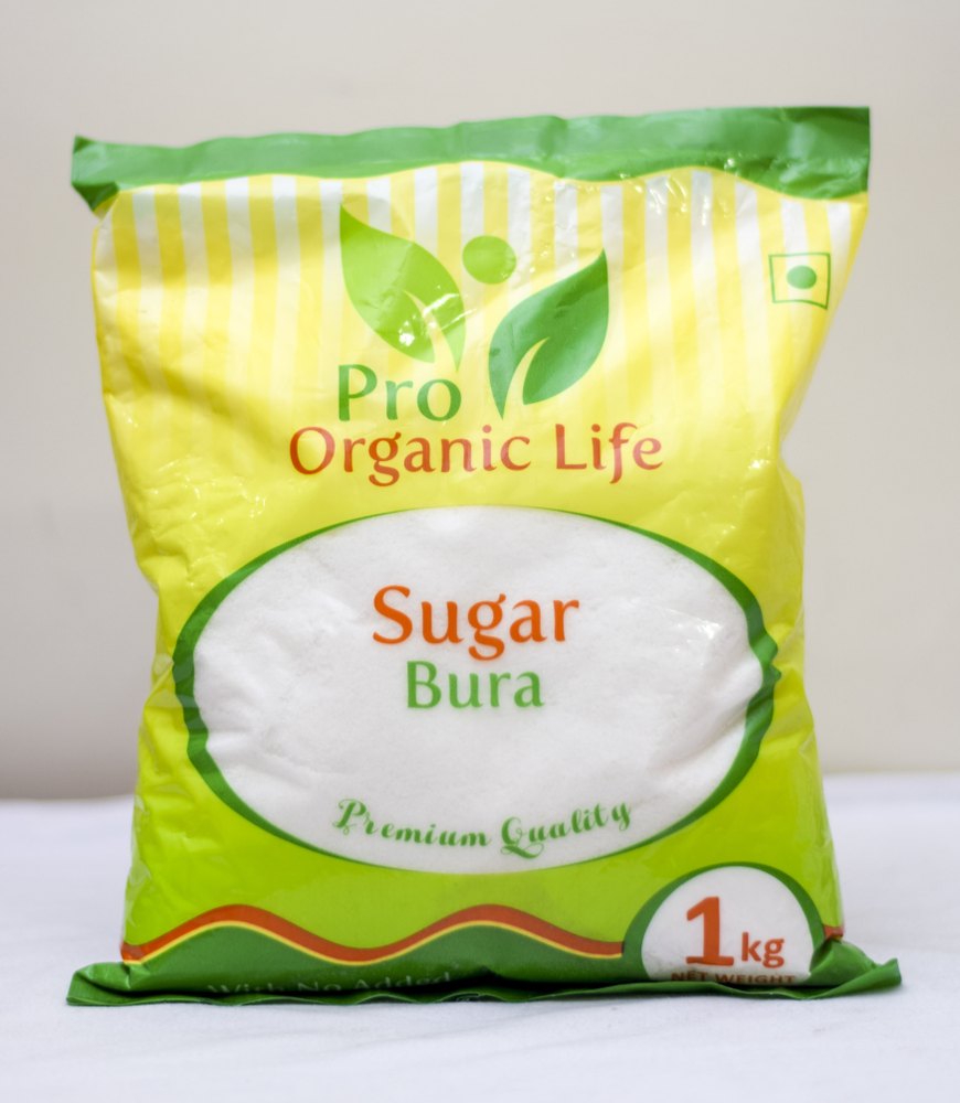Indian White Pro Organic Life Sugar Bura, Powder, Packaging Size: 1 Kg
