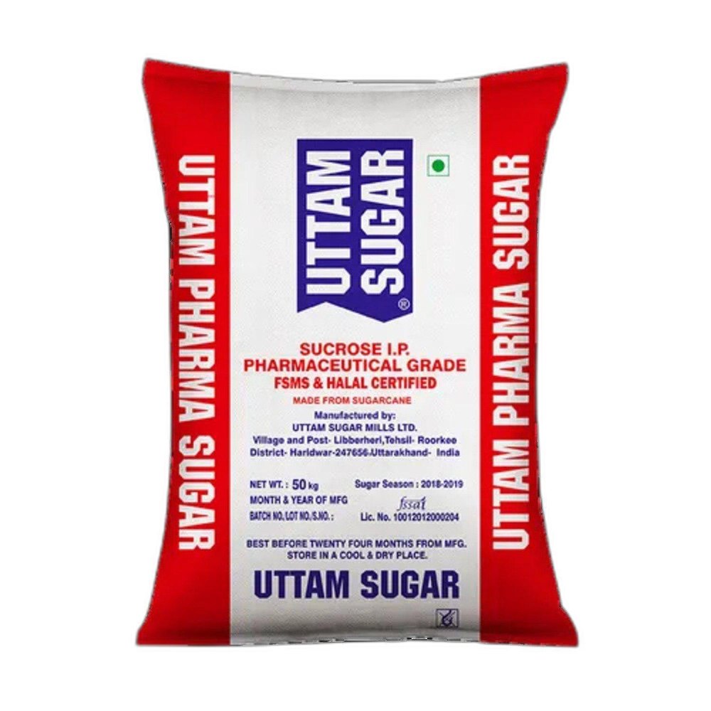 Uttam White Sucrose IP Pharmaceutical Sugar, 50Kg
