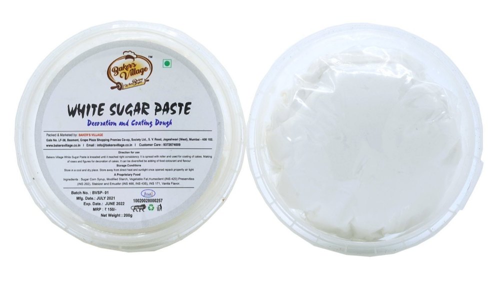 White Bakers Village Sugar Paste, Packaging Size: 200gm