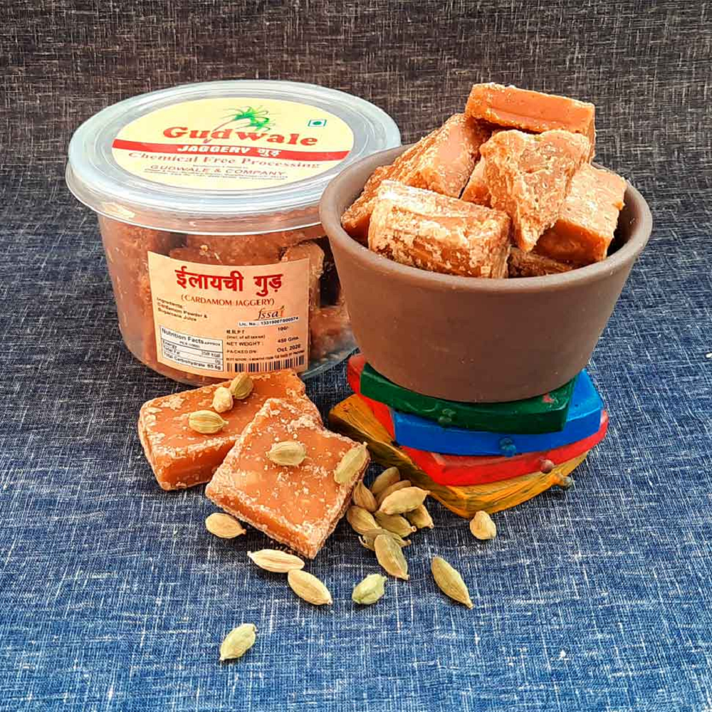 Cubes 450g Cardamom Jaggery, Packaging Type: Plastic Jar, Packaging Size: 400g