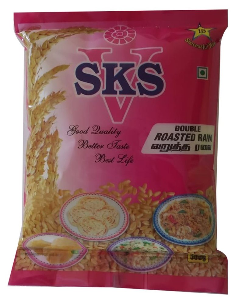 Indian Wheat 500g SKS Double Roasted Rava, Packaging Type: Packet