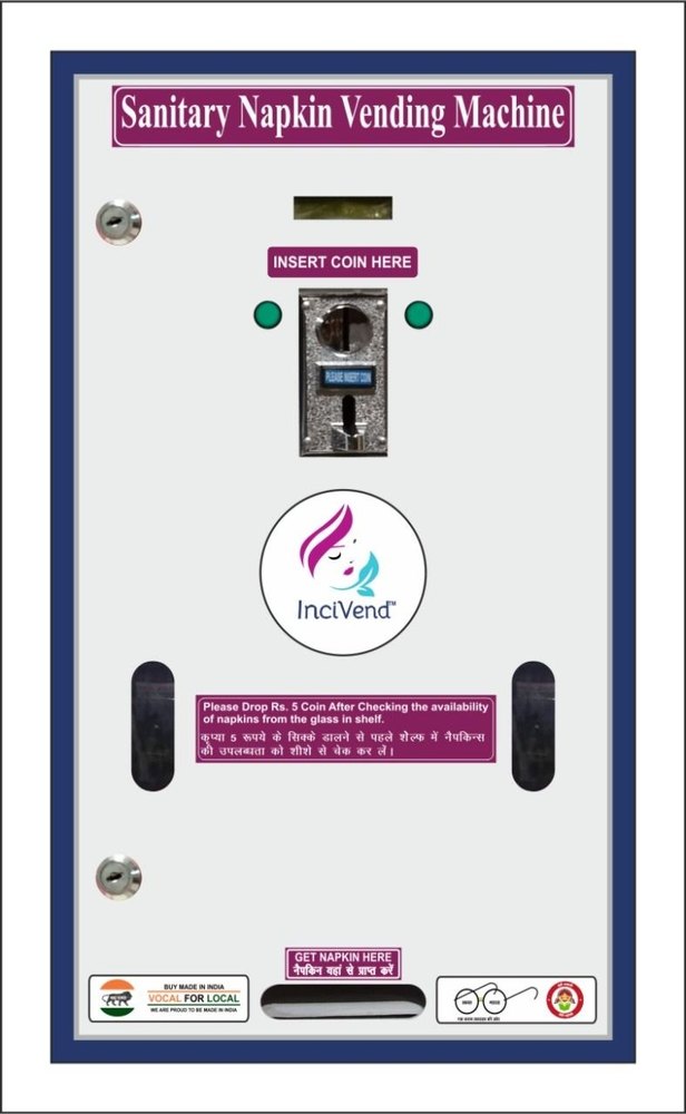 Automatic Coin Operated Sanitary Vending Machine, Capacity: 60