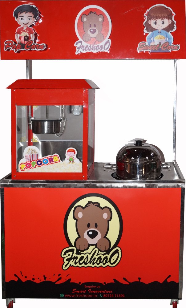 Freshooo Stainless Steel Electric Double Sweet Corn Kiosk Vending Machine, Tamil Nadu