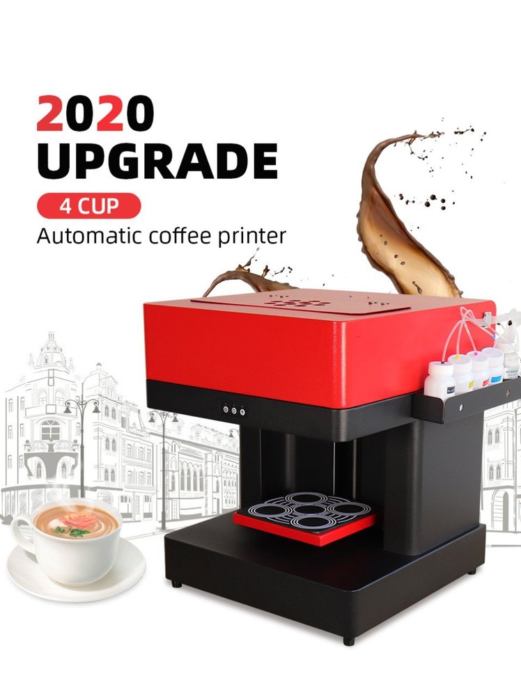 copybake 4 Cup Coffee Printer (Red) 3D Printer Upgraded 2021