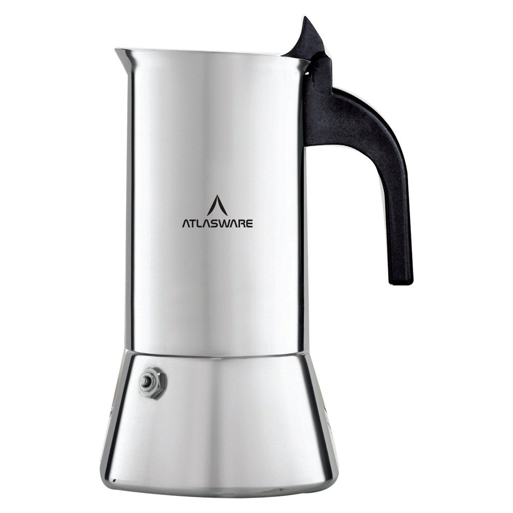 Atlasware Silver Mocha Design Stainless Steel Coffee Maker