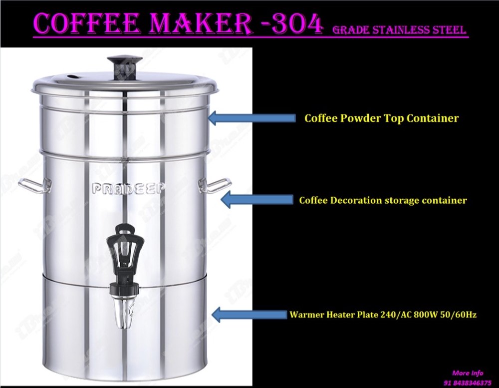 Pradeep 800 Coffee Machine 3 liter, Serving Capacity: 400, Warranty: 1 Year