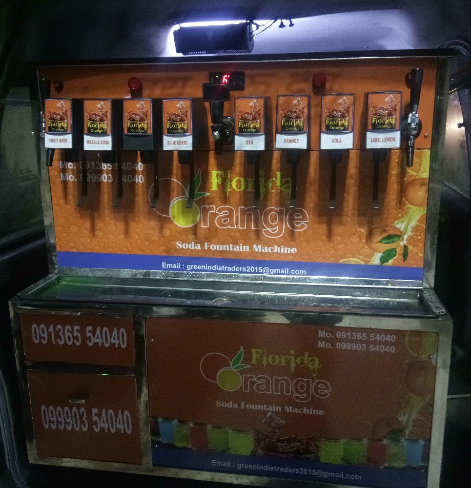 florida orange Ss 304 Mobile Soda Machine, Capacity: 220 L