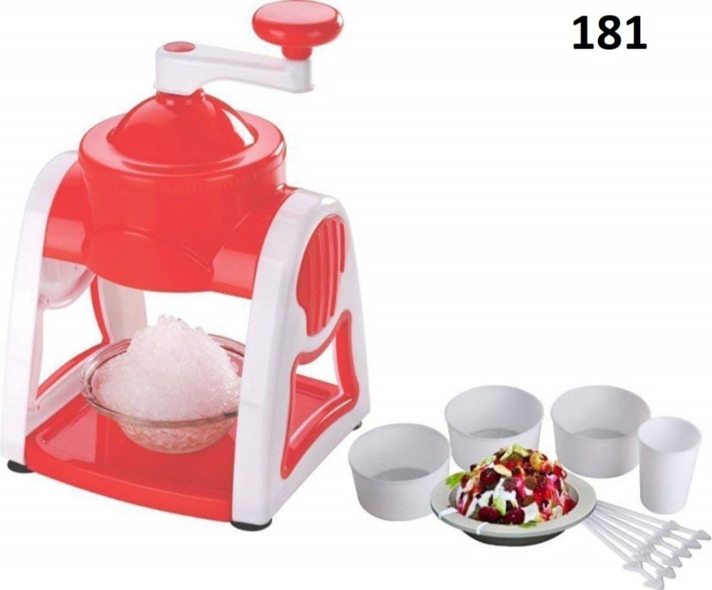 Ice Gola Slush Maker Ice Snow Maker Machine with 3 Bowl, 1 Glass, 6 Sticks and 1 Dish