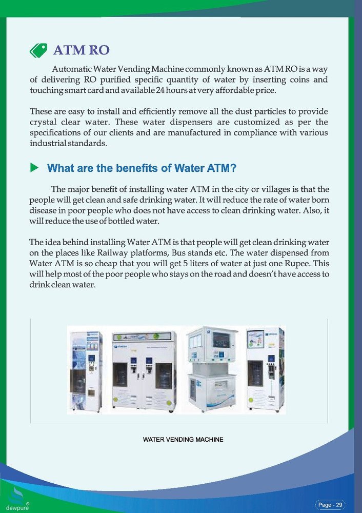 Dewpure Digital Water ATM Machine With Chiller, Coin&Card