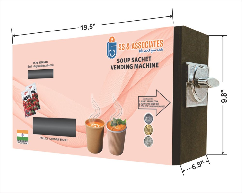 SS & Associates Stainless Steel Soup Sachet Vending Machine