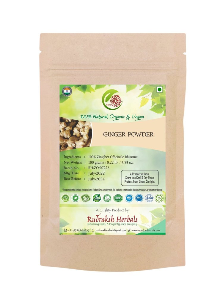 Organic Ginger Powder, Packaging Size: 100g