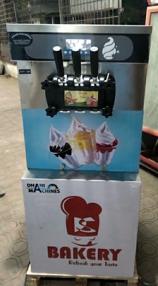 DHANI MACHINES Packet Ice Cream Softy Vending Machine, Capacity: 150 To 200 Cone Par Hours, Model Type: Floor Model
