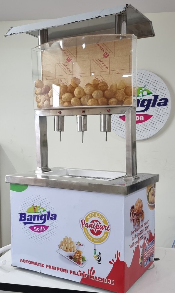 Automatic Stainless Steel Pani Puri Vending Machine, Capacity: Per Flavor 7liter, 40-60 Watt/Hour