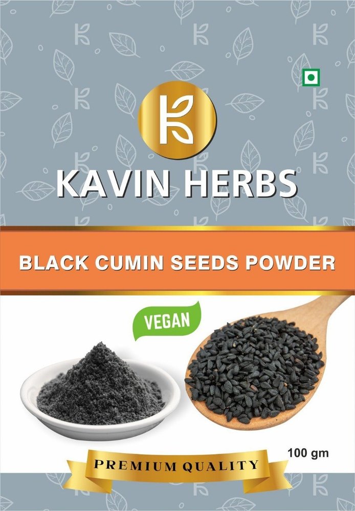 kavin herbs Black Cumin Seed Powder, 100 grams, Packaging Type: pack