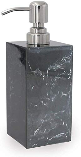 Manual Black White Marble Liquid Soap Dispenser 200mL, For Bathroom