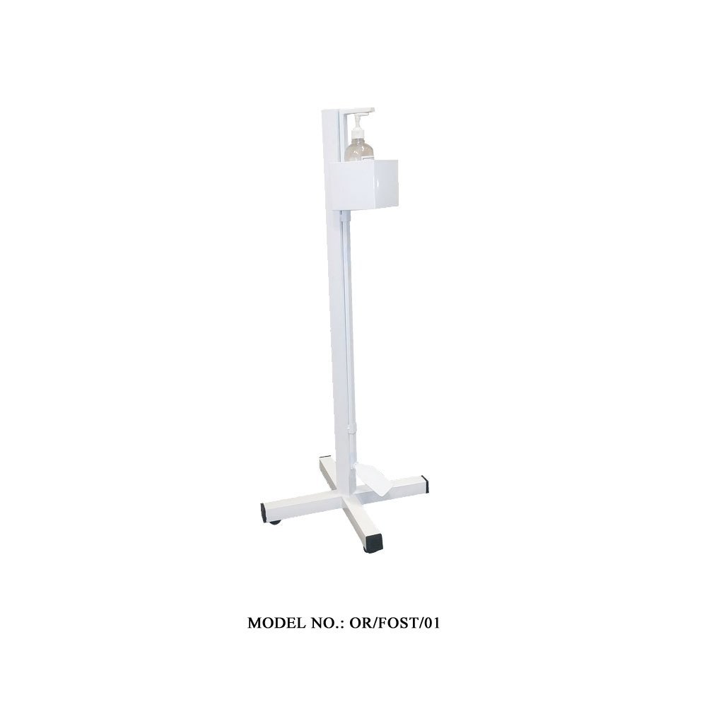 Stainless Steel Manual Foot Operated Hand Sanitizer Dispenser Stand, For Hotel