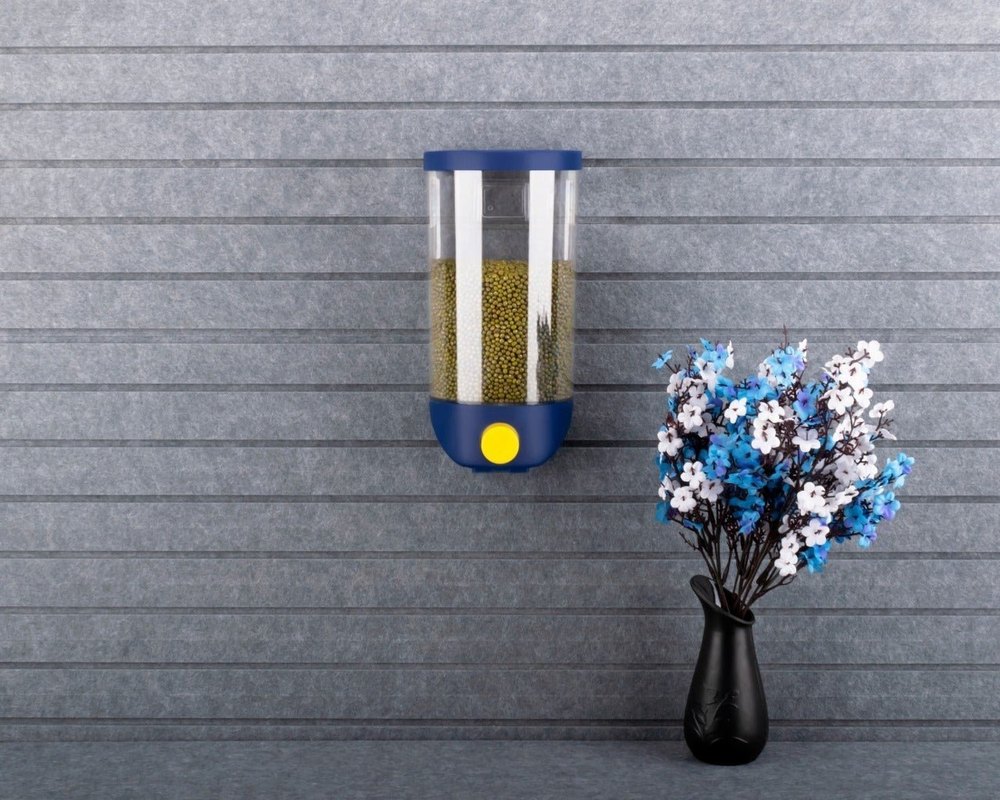 Blue Manual Gkart Plastic Wall-Mounted Dry Food Dispenser, Capacity: 1600ml