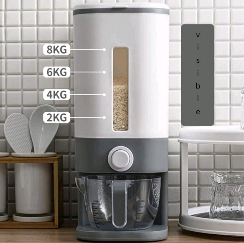 White Manual Rice dispenser, Capacity: 10 kg