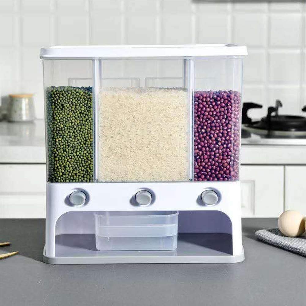 Mechdel Plastic 3 Grid Wall Mounted Dry Food Dispenser