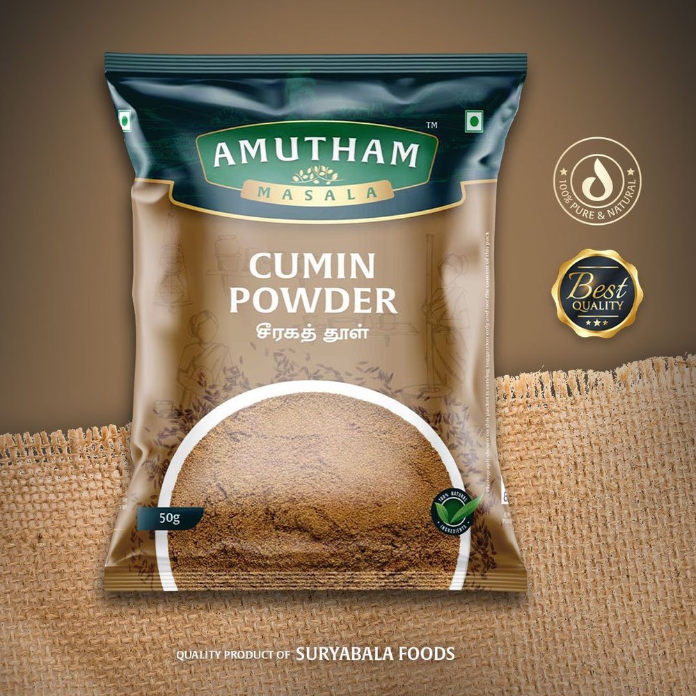 Amutham Cumin Powder, Packaging Type: Packet, Packaging Size: 50gm