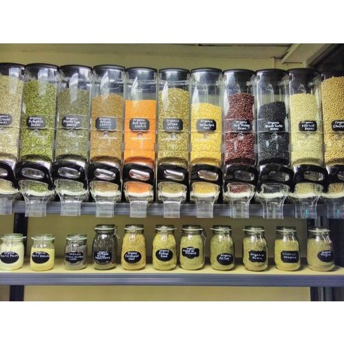 Transparent+Black Cereal Dispenser, Capacity: 7.5 Ounces