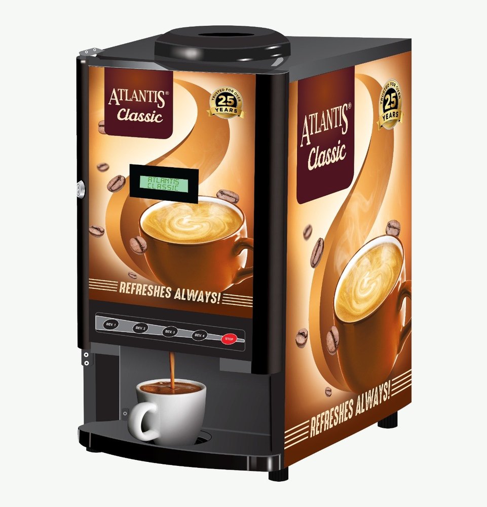 ABS Plastic Atlantis 3 Lane Coffee Vending Machine, For Offices