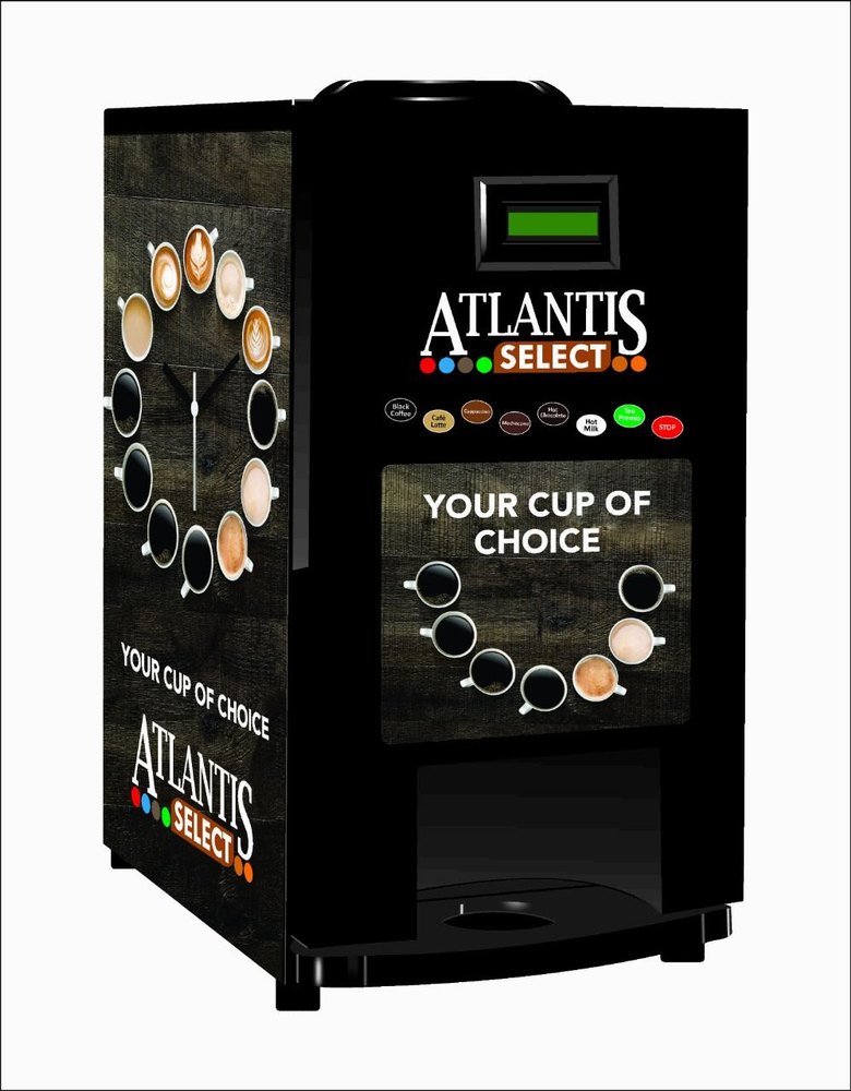 Automatic SS and Abs plastic Atlantis Coffee Vending Machine, 470 x 320 x 640 mm, for Offices