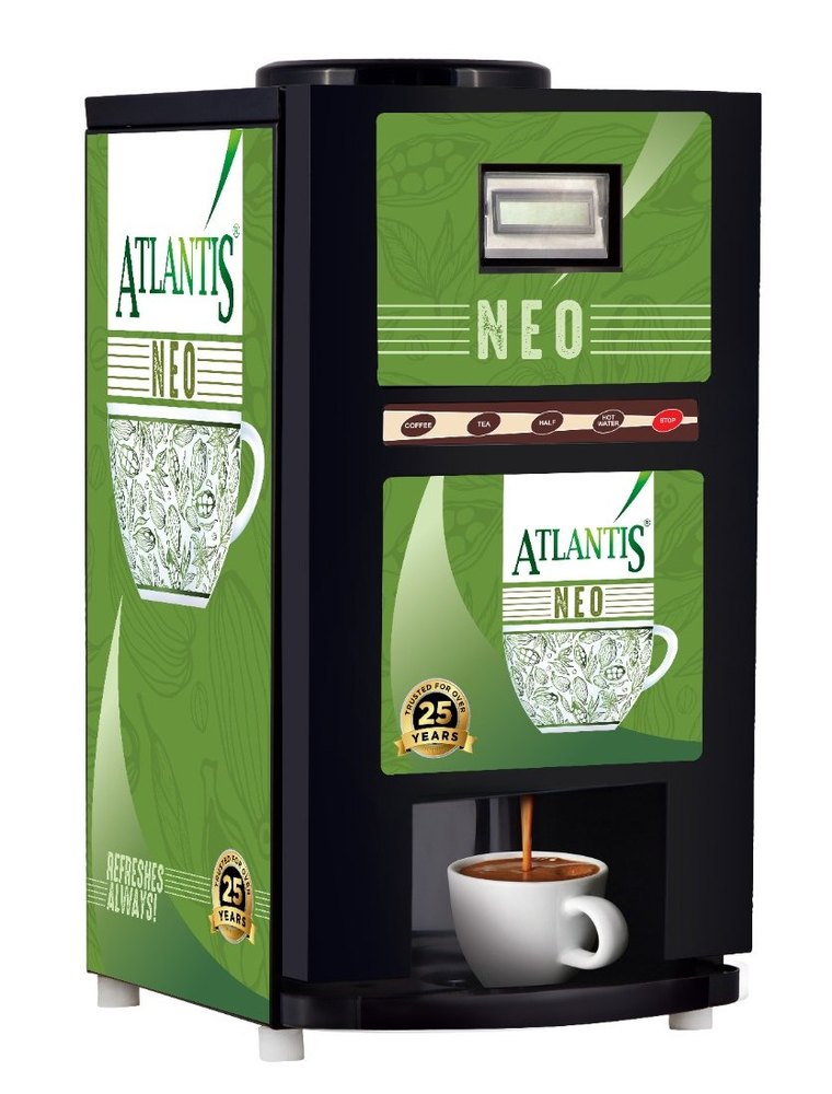 CAFEE GRANDE MS And SS ATLANTIS Beverage Coffee Vending Machine, For Offices, Black