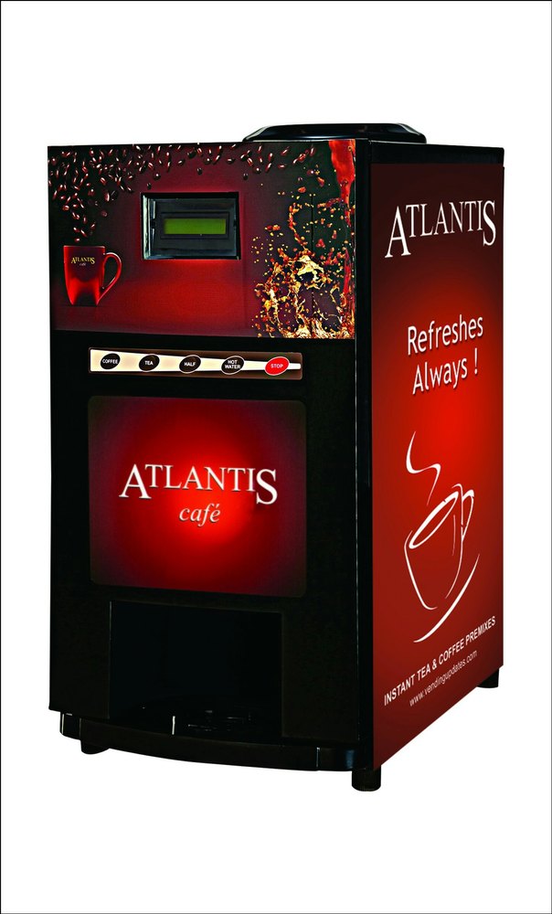 Stainless Steel Atlantis Cafe - Mini 2 - Lane Coffee Vending Machine, For Offices